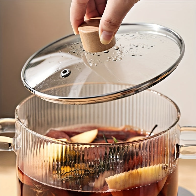 Shisha souspana, qopqog' bilan 1550ml, yuqori haroratga chidamli shaffof shisha, plita, mikroto'lqinli pech uchun xavfsiz