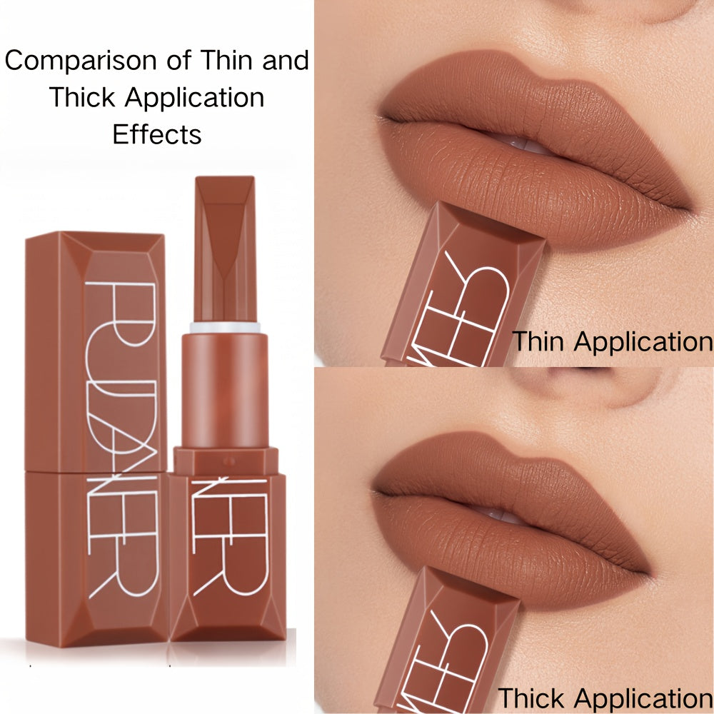 Долговечная водостойкая матовая помада для всех типов кожи в красном и коричневом цветах с растительным скваланом