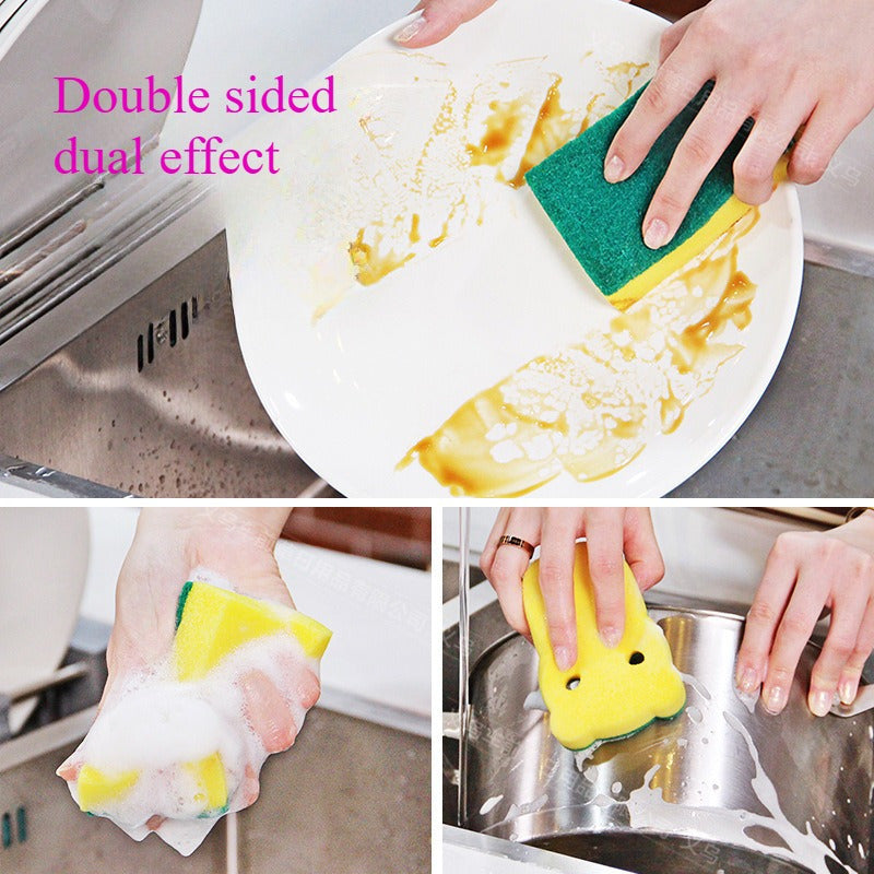 Set of 10 Bear-Shaped Natural Sponges for Kitchen and Household Cleaning