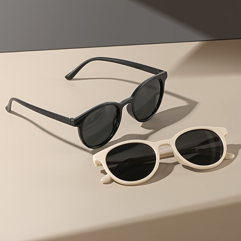 Unisex Anti-glare Round Cat Eye Sunglasses Set of 3 for Travel Beach Parties