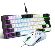 68-Key Mini Wired Gaming Keyboard with RGB Backlit and Optical Mouse for PC PS4 Xbox Mac