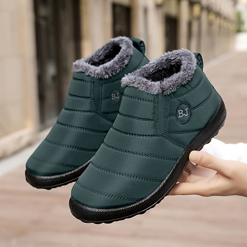 Women's Plush Lined Platform Winter Boots Non-slip Warm Round Toe