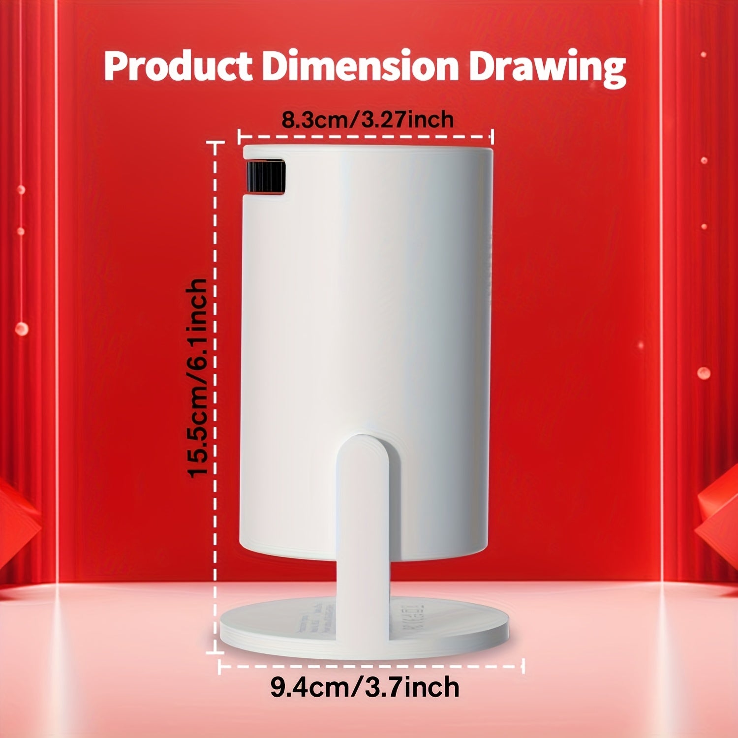 Portable HD Mini Projector with 180° Rotation, Smartphone Sharing, Built-in Speakers