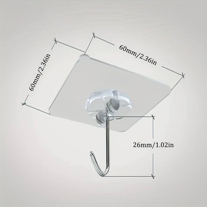 10pcs Traceless Punch-Free Wall Hooks for Keys Towels Hats Kitchen Bathroom Organizer