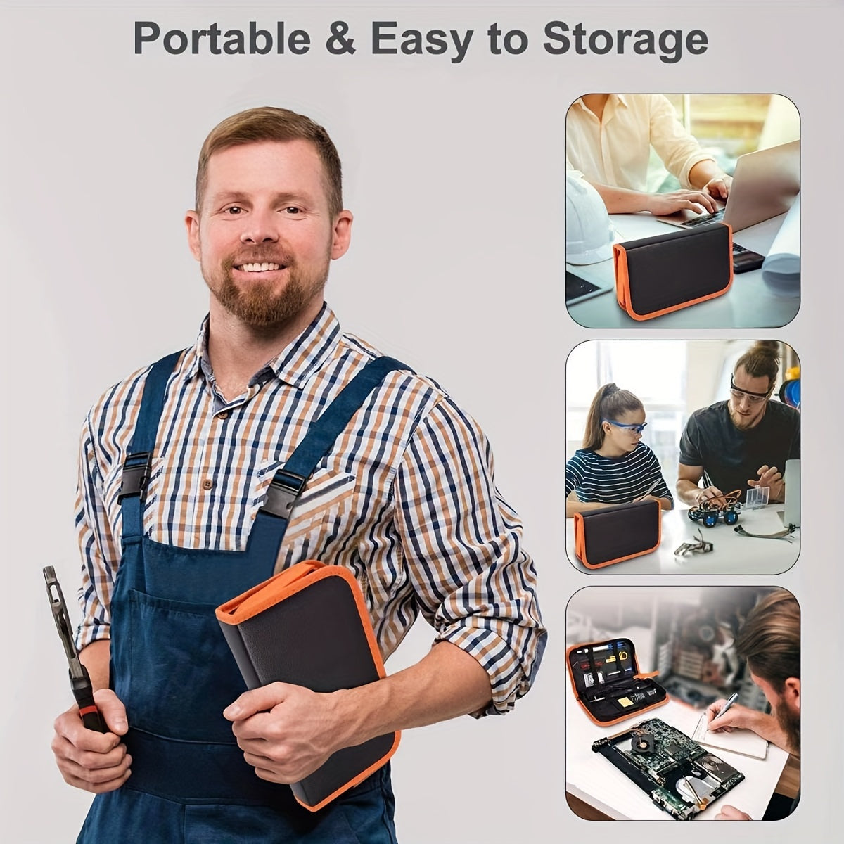 19-Piece Soldering Kit with Adjustable Temperature Iron Digital Multimeter Non-Slip PVC Handle 220-240V