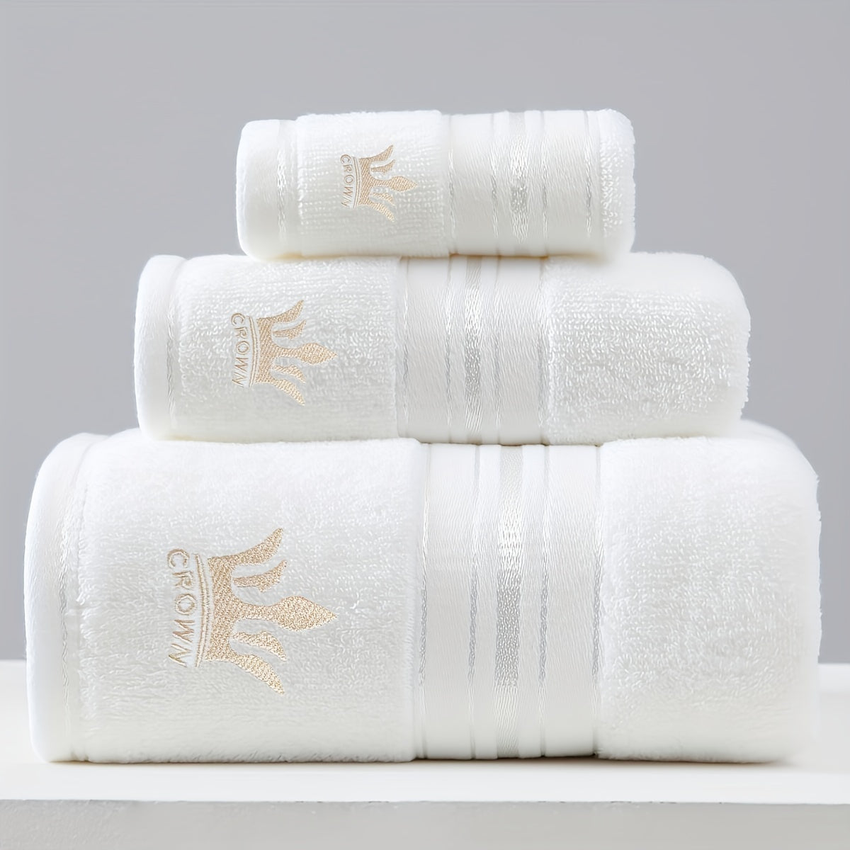 Velvet Towel Set 3-Piece Bath Hand Square for Hotel Home Spa