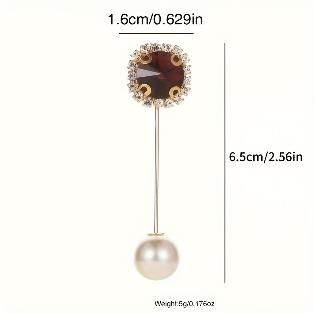 6 ta nafis rhinestone brooch pinlar to'plami, rang-barang dumaloq va kvadrat shakllar va rezin aksessuarlar bilan