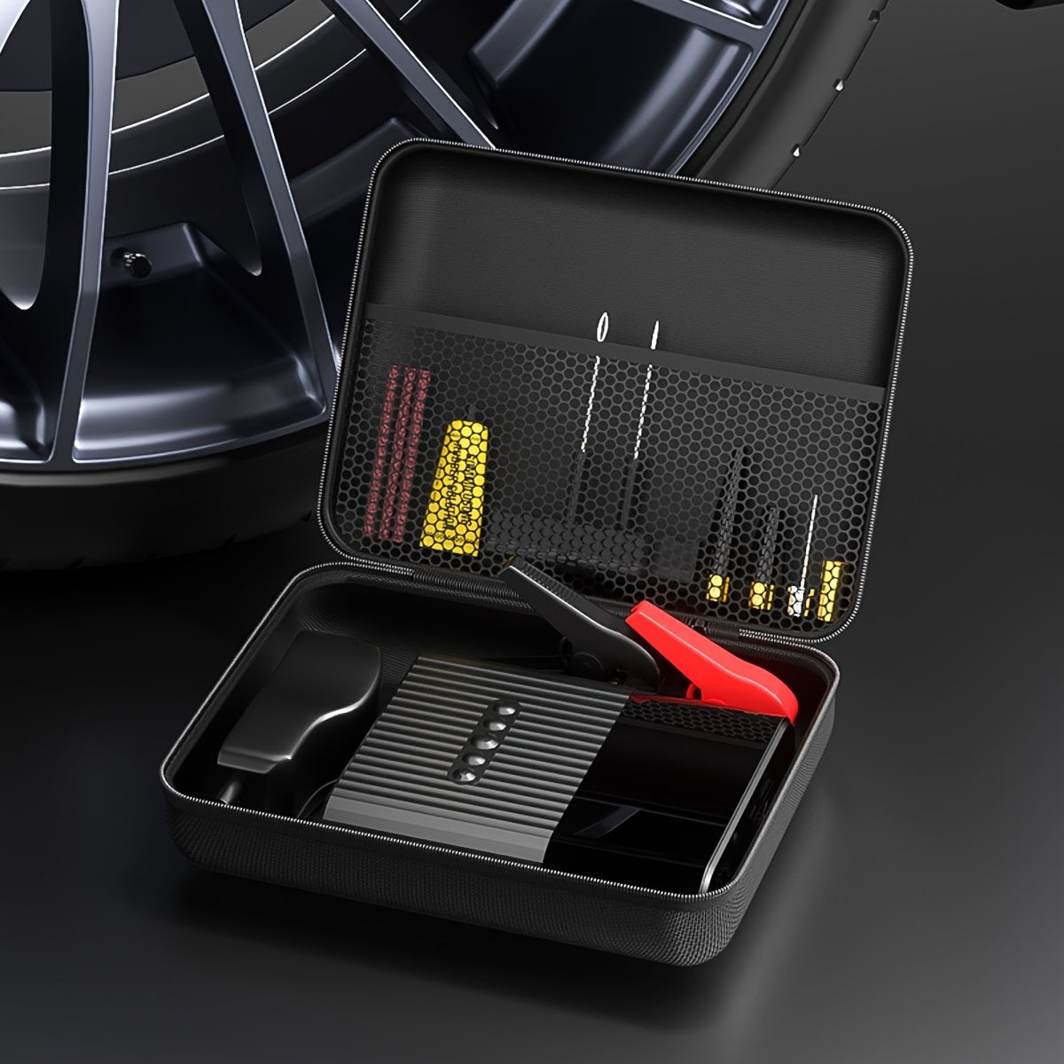 Avtomobil vakuum tozalagichlari, havo nasoslari, kosmetikalar, zaryadlovchilar va kabellar uchun ko'p funksiyali sun'iy teridan yasalgan sayohat tashkilotchisi sumkasi - mukammal bayram sovg'asi va avtomobil uchun zaruriy narsalar tashkilotchisi.