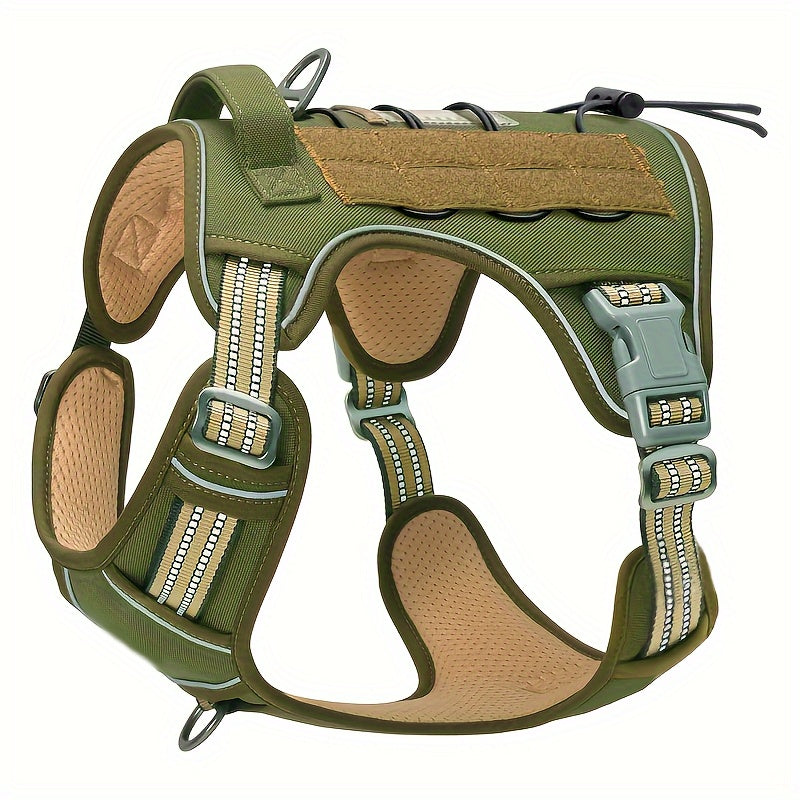 Adjustable Large Dog Harness Reflective Camouflage Polyester Training Control