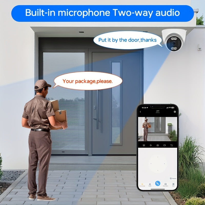 Dome Xavfsizlik Kamerasi HD WiFi Kechqurun Ko‘rish Ikki tomonlama Audio AI Aniqlash Ichki Tashqi