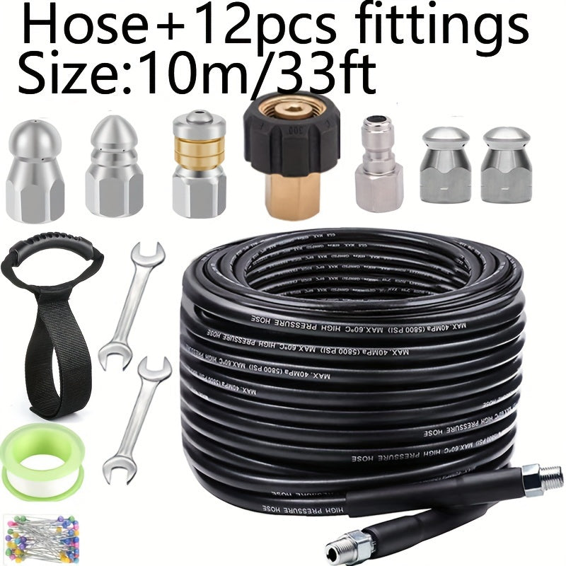 5800 PSI Sewer Jetter Kit for Pressure Washer Drain Cleaning with Corner Hose Attachment