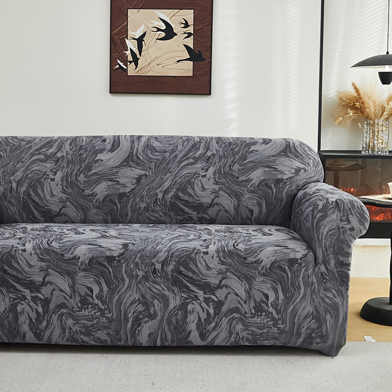 All-Season Stretchable Sofa Cover with Anti-Slip and Modern Print Fits Single to Four-Seater