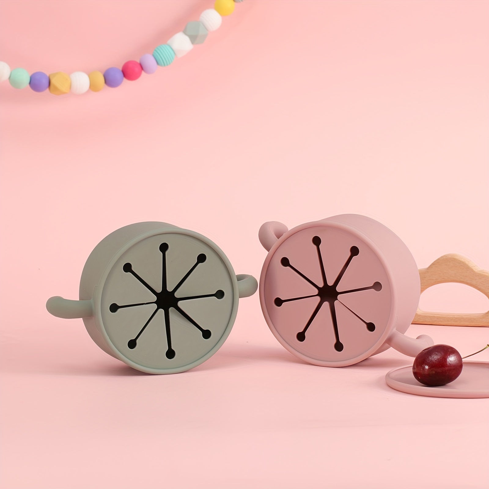 Baby Silicone Snack Bowl with Dustproof Cover and Food Supplement Cup for Food Safety