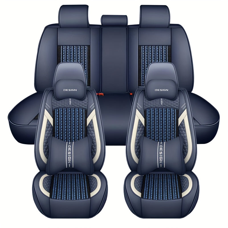 Universal Polyester Leather Car Seat Covers Set for All-Season Protection