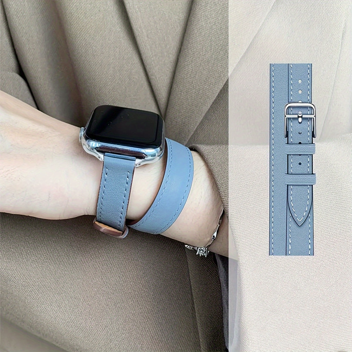 14-ta qismli ko'p rangli sun'iy charm smart soatlar uchun bantlar, iWatch Series SE/1-9 va Ultra bilan mos keladi, erkaklar va ayollar uchun mos keladigan ikki marta aylantiriladigan moslashuvchan.