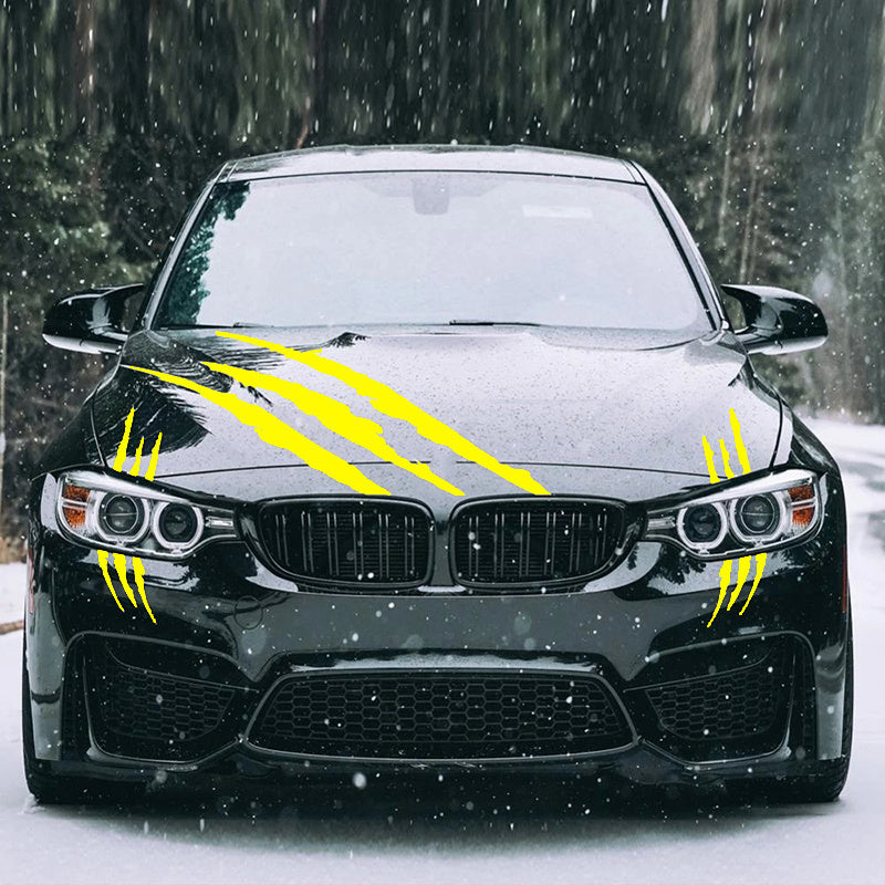 3 piezas de calcomanías de marcas de garras en vinilo negro para coches, accesorios automotrices