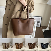 Women’s Korean-Style Patchwork Tote Bag PU Leather Black for 2024