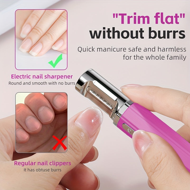 Mini Square Electric Nail Clippers Rechargeable Portable Manicure Tool