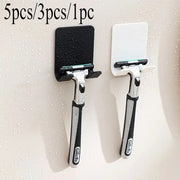 Adhesive Razor Holder Wall Mounted Bathroom Organizer Black 1/3/5 Pcs