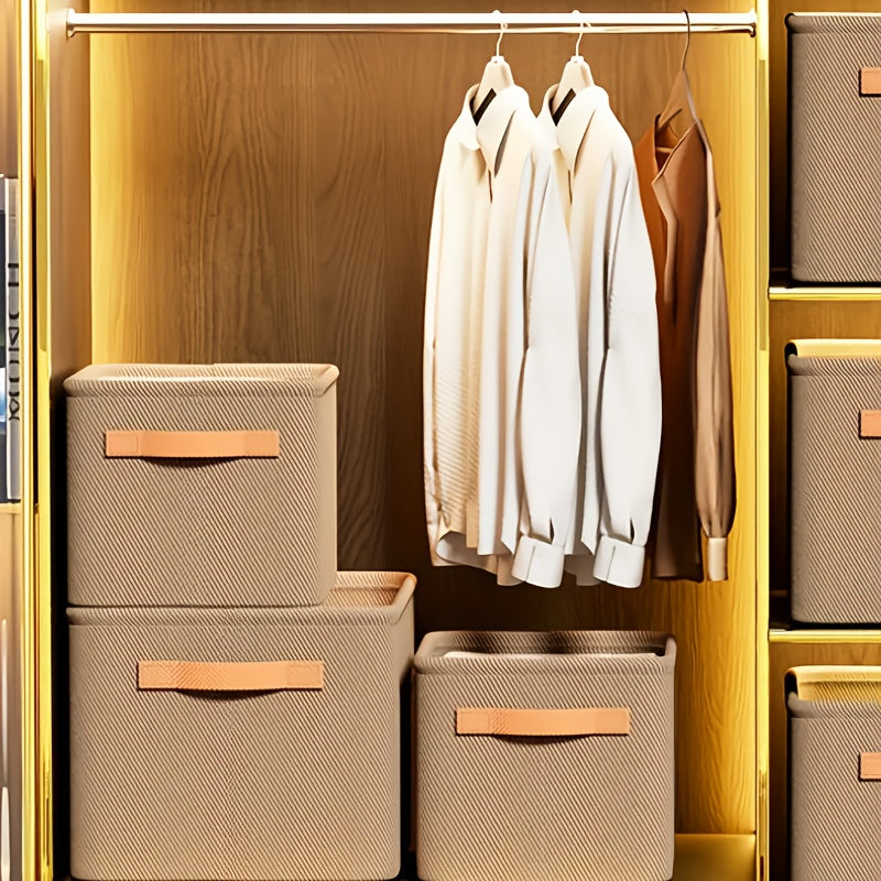 Klassik mato saqlash savatlari - shkaf, raf, ofis va talabalar yotoqxonasida foydalanish uchun ko'p funksiyali tashkilotchilar, kiyim-kechak, turli xil narsalar va uy tartibi uchun mukammal.