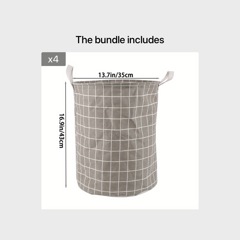 Round Laundry Basket with Storage Bucket for Dirty Clothes Portable Hamper