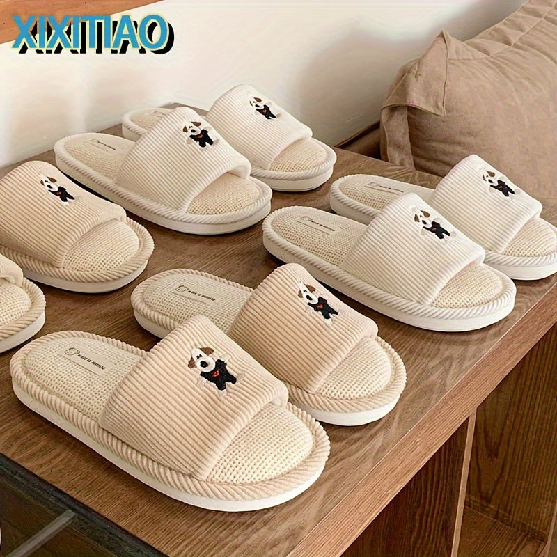 Uniseks peluş multfilmli yotoq xonasi ichki poyabzal yumshoq tagi sirpanmaydigan qulay oyoq kiyim