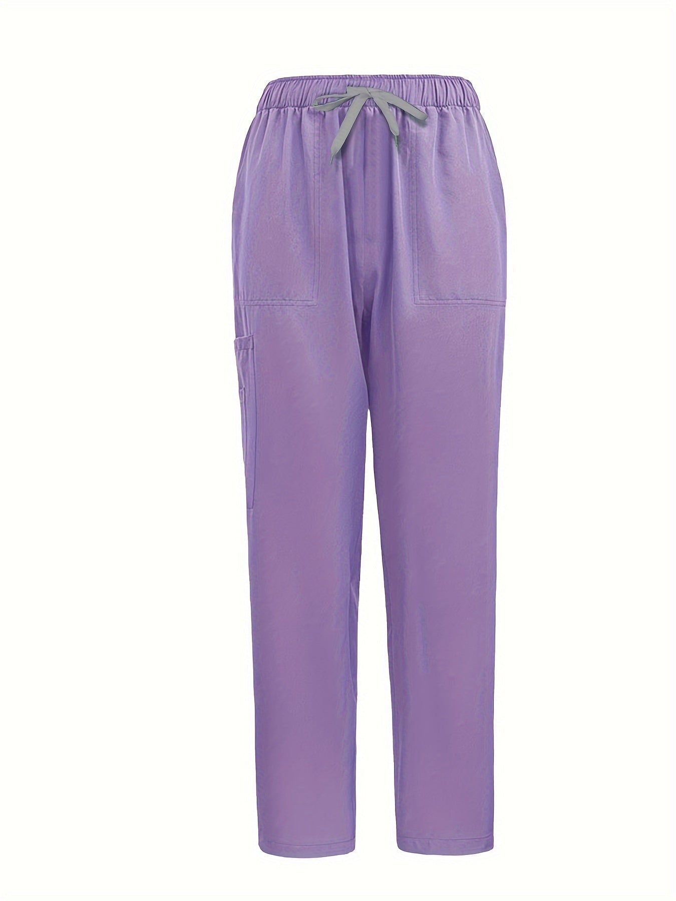 Women's Polyester Scrubs Set with Zipper Polo Top and Jogger Pants for Spring