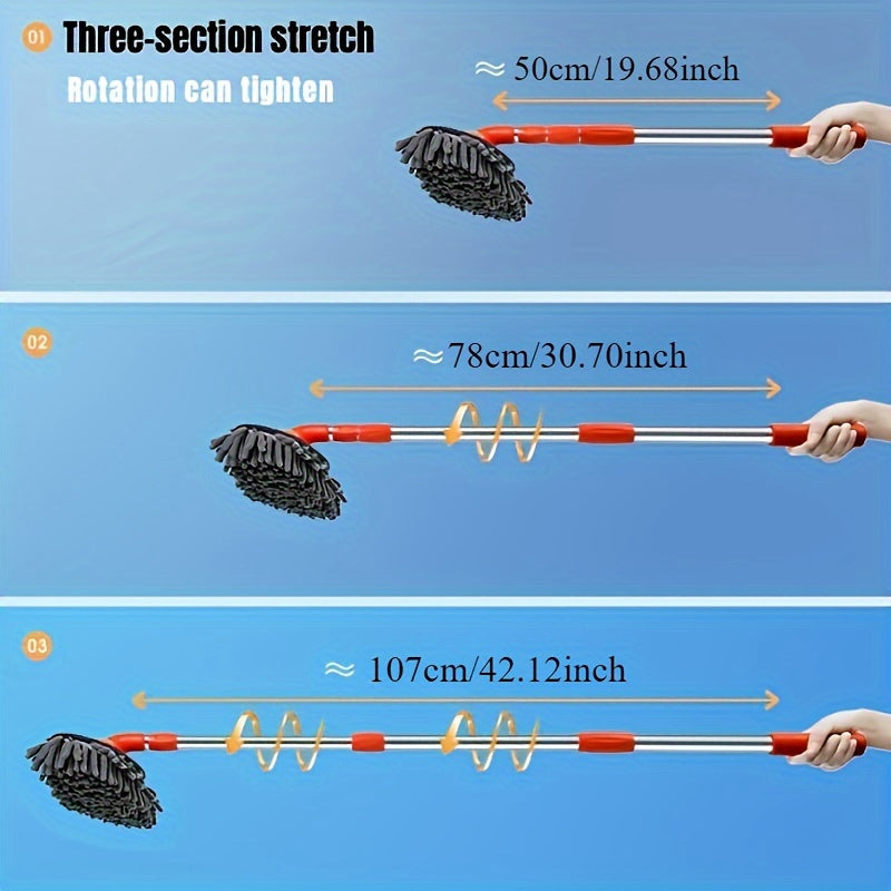 Avtomobilni yuvish to'plami, 111.76cm tutqichli, ikki boshli mop va cho'tka to'plami, avtomobillar, avtoulovlar, yuk mashinalari uchun