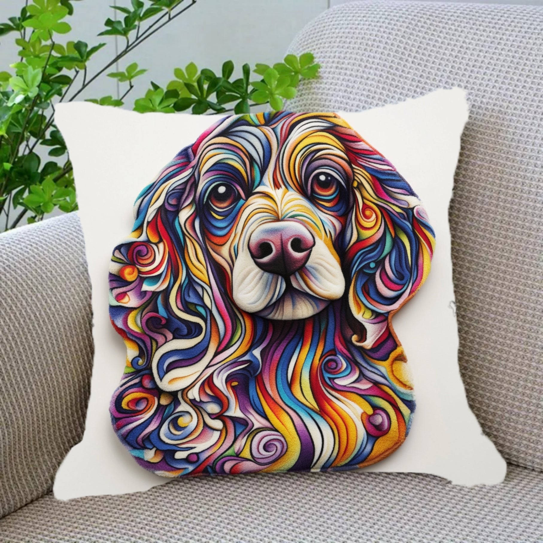 Pet Dog Blanket Polyester Short Plush 45.72x45.72 cm Audiophile Doodle Design Irregular Shape