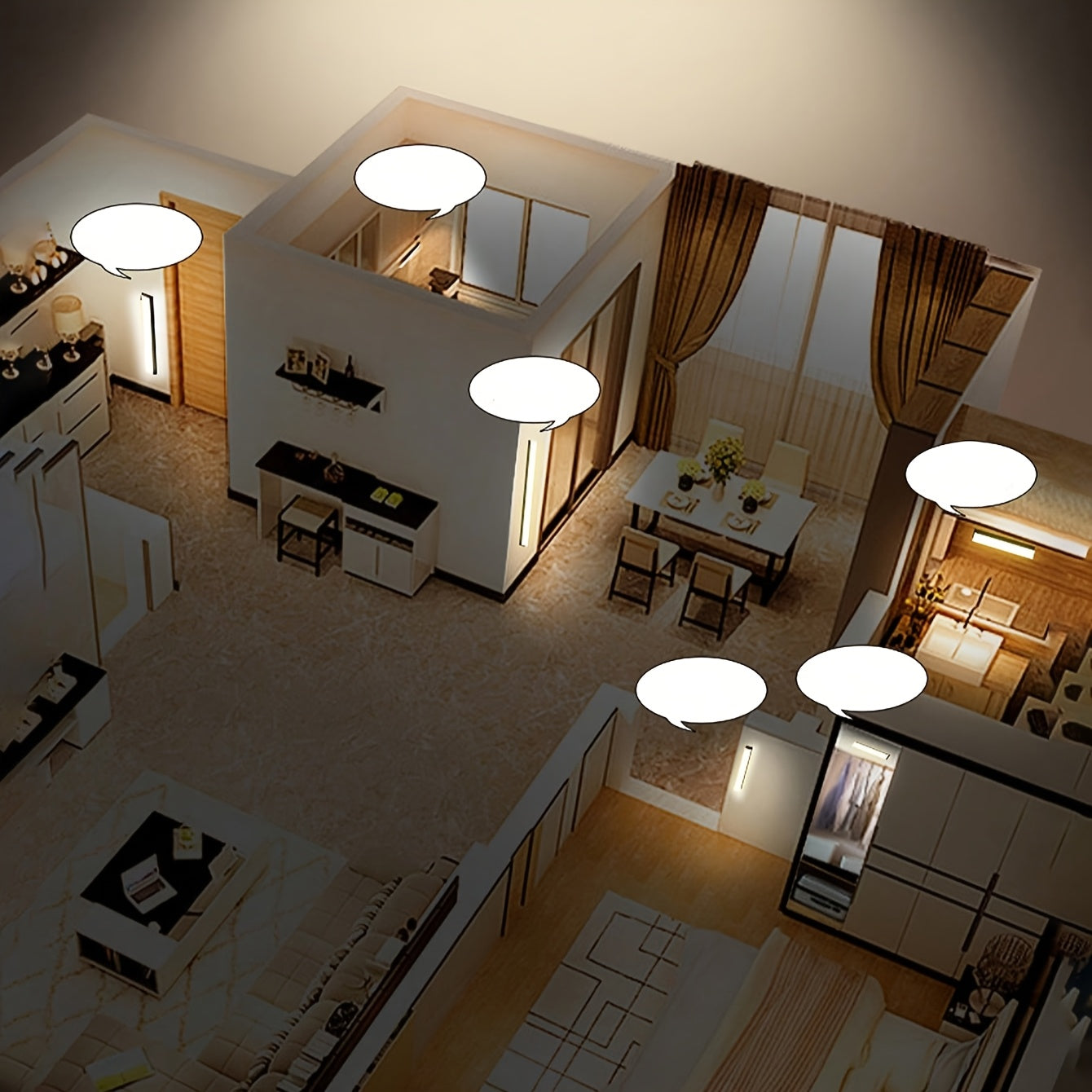 Rechargeable Indoor Motion Sensor Light with Touch Switch and Multiple Mounting Options