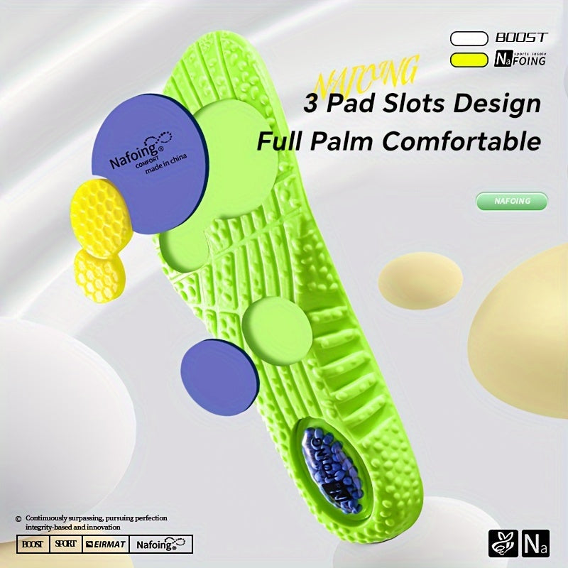 Unisex Soft Fabric Sports Insoles Breathable Shock Absorbing Cushions