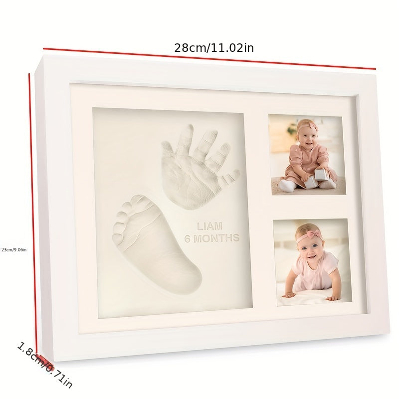 Baby Keepsake Frame for Newborns Acrylic Memory Preserver for Baby Handprint and Footprint Gift