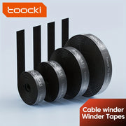 Black and Gray Nylon Cable Winder Tape for iPhone Xiaomi Poco Desk Organizer 3m 5m