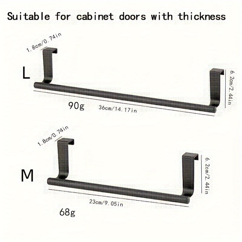 Stainless Steel Towel Rack No Drilling Door Hanging Bathroom Kitchen Space Saver