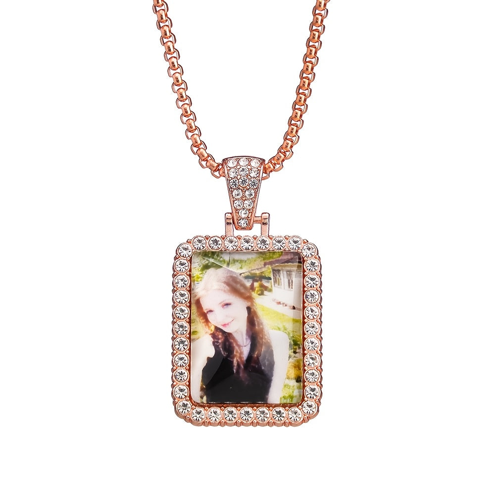 Bohem uslubidagi suratli locket taqinchi bilan rhinestone pendants zinc alloy sovgʻa