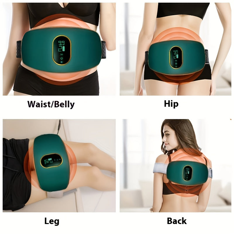 Rechargeable Unisex Massage Belt with Adjustable Vibration for Waist and Abdomen