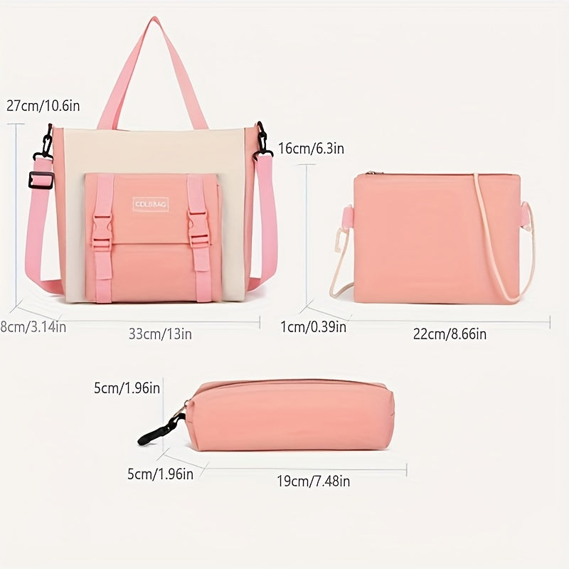 Large Capacity Canvas Backpack Set for Students Travelers and Commuters Water-Resistant Durable Multiple Pockets