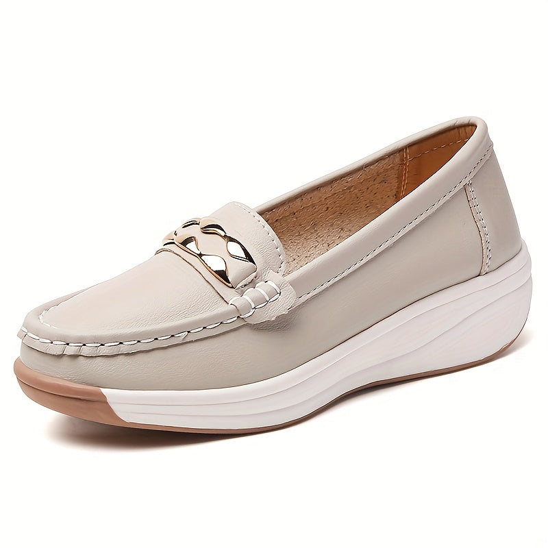 Women's Fashionable Slip-On Loafers with Anti-Slip Thick Soles