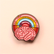 Colorful Brain Pin Brooch Set Autism Awareness Jewelry Gift for Friends 1/2 Pieces