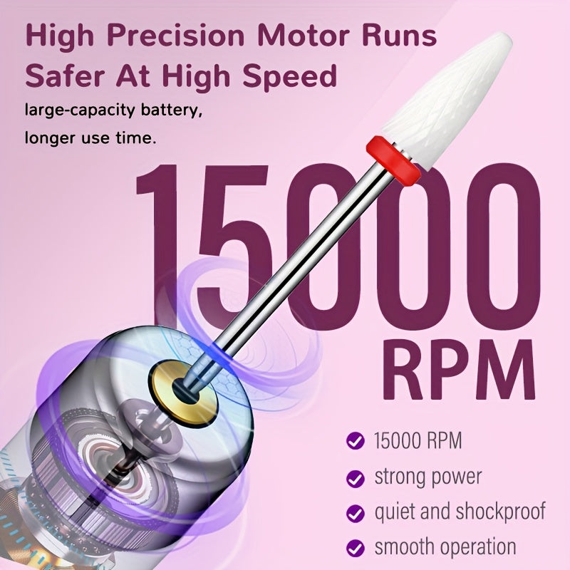 Upgraded Portable Electric Nail Grinder with Rechargeable Lithium Battery for Manicure and Nail Removal
