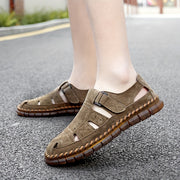 Men's Breathable Hollow Out Closed Toe Sandals with Adjustable Straps for Outdoor Activities