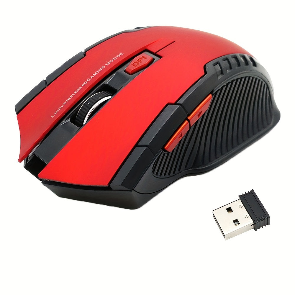 Wireless Gaming Mouse with 6 Programmable Buttons and Optical Sensor for PC and Laptop