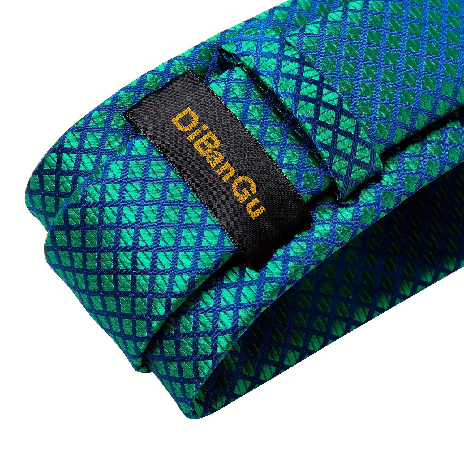 Men's Tie Set with Paisley Plaid and Striped Designs Including Pocket Square Cufflinks Ring