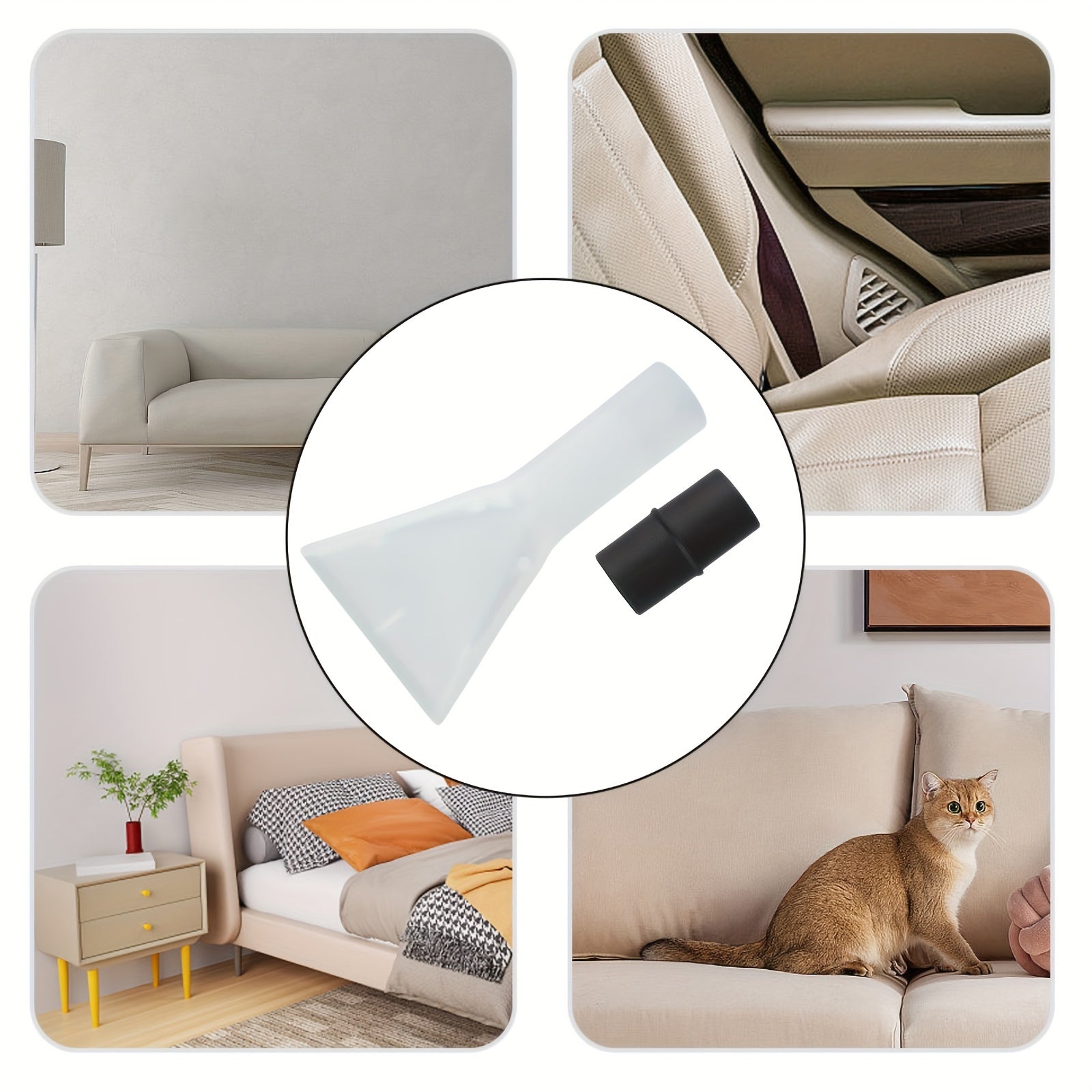 Universal Fit Plastic Upholstery Nozzle for Vacuum Extractor 32-35mm Wand Attachment