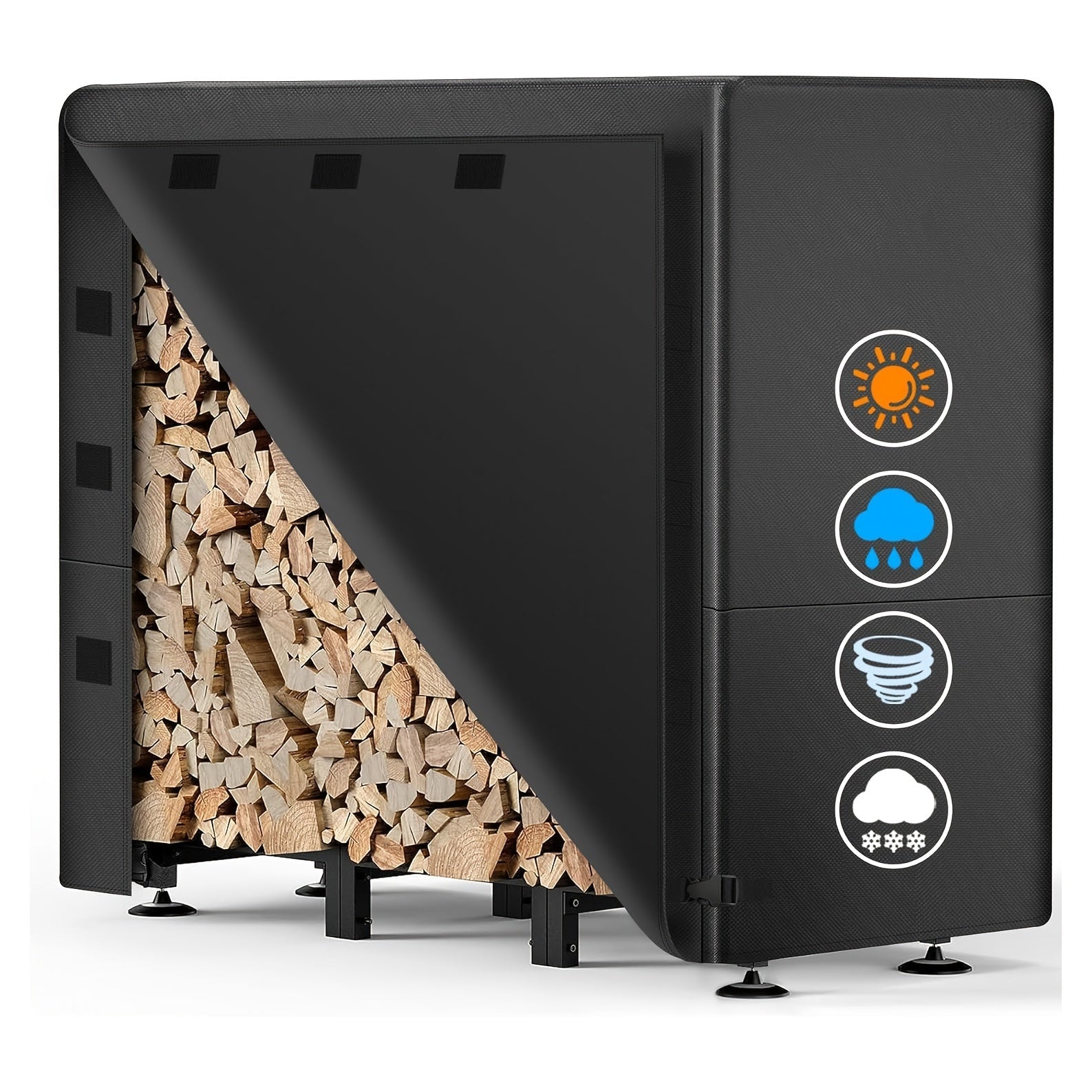 Durable Waterproof Log Rack Cover for Wood Storage Rain Snow Sun Protection