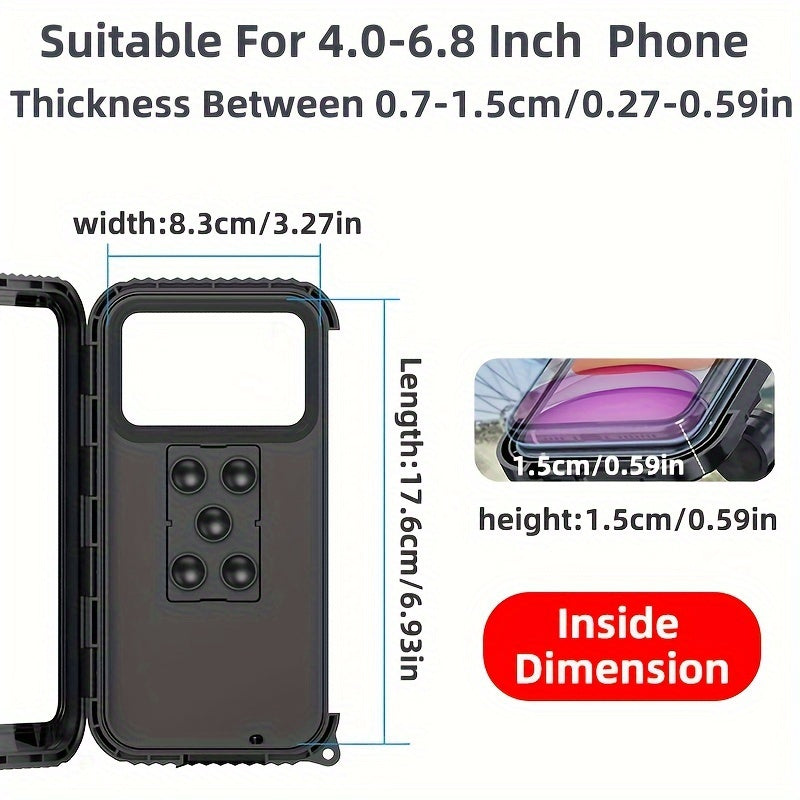 Waterproof Motorcycle Phone Holder with 360° Swivel Adjustable Fit for Bikes