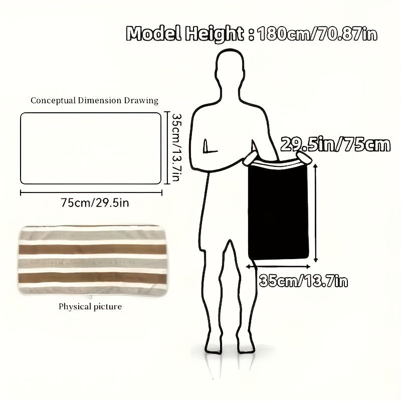Большое широкое полосатое коралловое бархатное банное полотенце впитывающее быстро сохнущее мягкое для домашнего использования