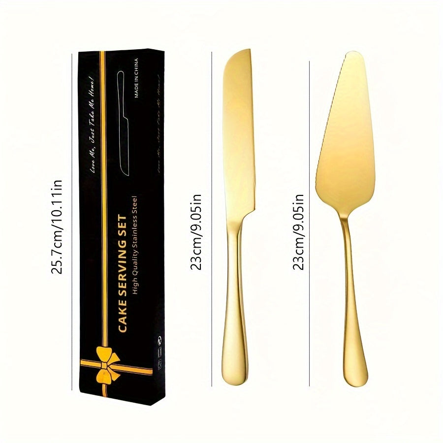 Stainless Steel Cake Knives and Servers Set for Wedding and Party Use