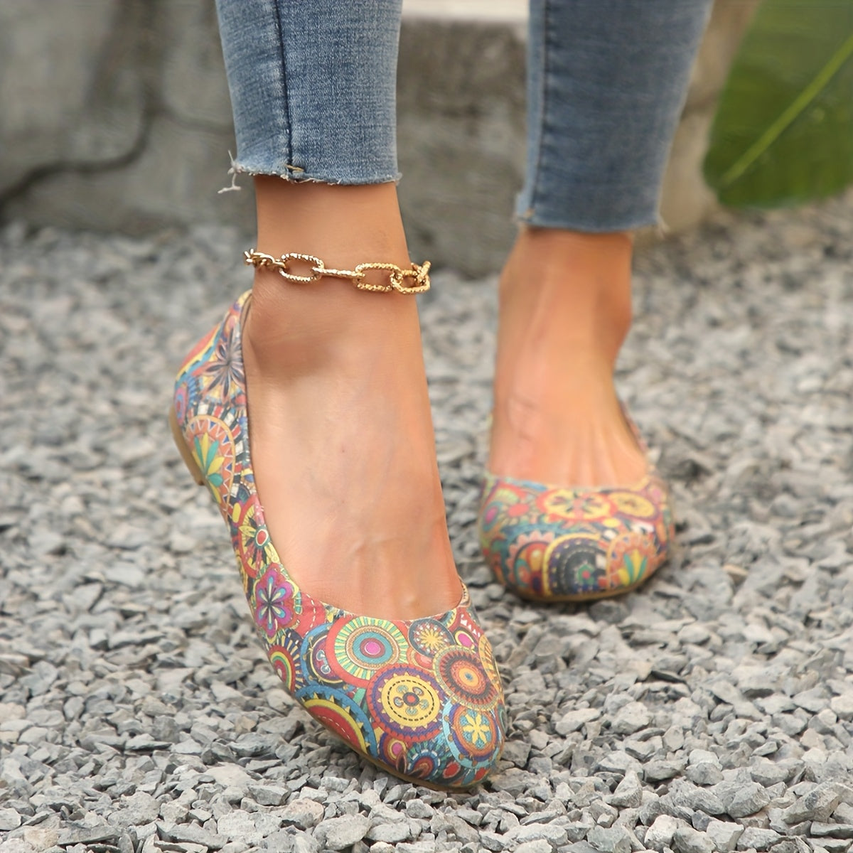Women's Flat Shoes Bohemian Style Light Comfortable for Independence Day