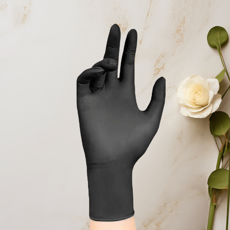 20 Black Nitrile Gloves Pack Waterproof Oil Resistant Food Prep Cleaning